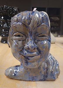 Image of the clay sculpture, Crystal Portrait by Vanessa Muller